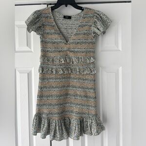 The Reset Blue and Cream, Floral Mini Dress